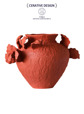 高级复古红色陶瓷花瓶2026马年景德镇装饰乔迁新居艺术品摆件美学