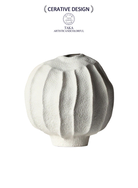 现代简约白色诧寂风客厅插花景德镇陶瓷花瓶艺术家居装饰摆件花器