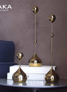 现代简约风金属黑钛电镀摆件