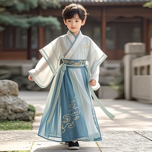 古装 国学演出服装 中秋节儿童唐装 中式 秋 长袖 男童国风汉服2025新款