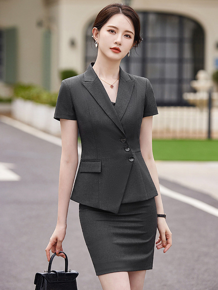 PROFESSIONAL WEAR SHORT SLEEVE SUIT SUIT WOMENS SUMMER WORKWEAR HOTEL MANAGER 2024 NEW FORMAL WEAR OL THIN OVERALLS