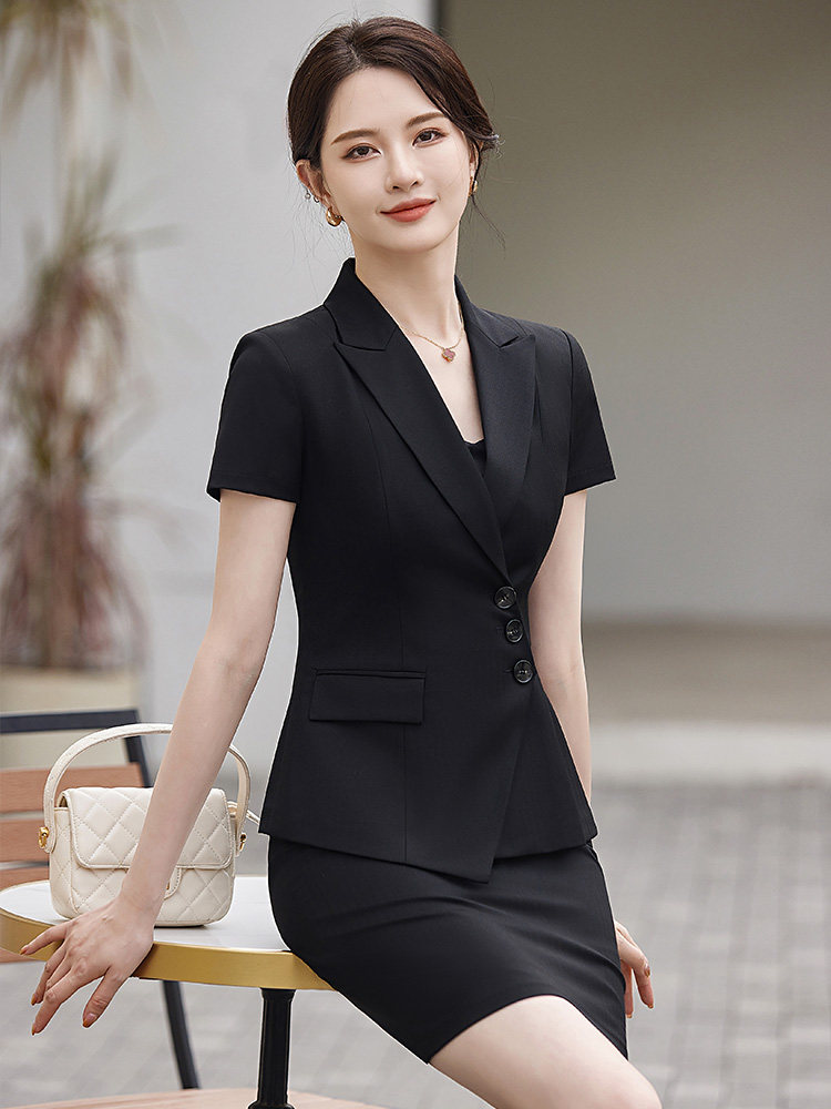 PROFESSIONAL WEAR SHORT SLEEVE SUIT SUIT WOMENS SUMMER WORKWEAR HOTEL MANAGER 2024 NEW FORMAL WEAR OL THIN OVERALLS