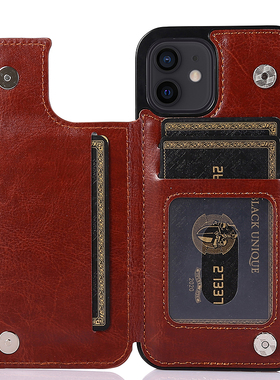 适用苹果17手机壳后翻盖式iPhone15插卡皮壳16pomax后盖14保护套12放公交卡11卡包14pro软壳15plus男女13商务