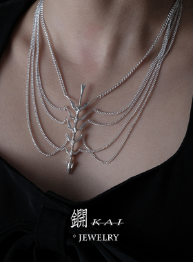 925纯银多层暗黑风项链
