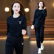 减龄宽松圆领卫衣运动跑步服两件套 女2025年春秋新款 休闲时尚 套装