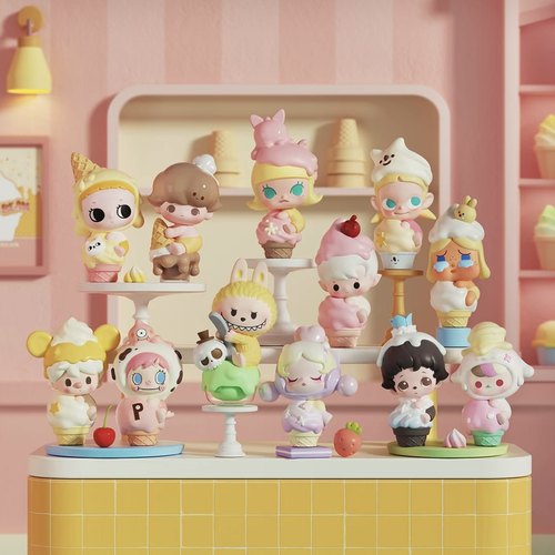 正版冰淇淋甜筒杯系列萌粒摆件迷你潮玩公仔手办摆件礼物二次元