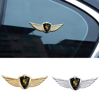 适用718Macan Cayenne 911 Taycan Boxster汽车金属车贴改装车标
