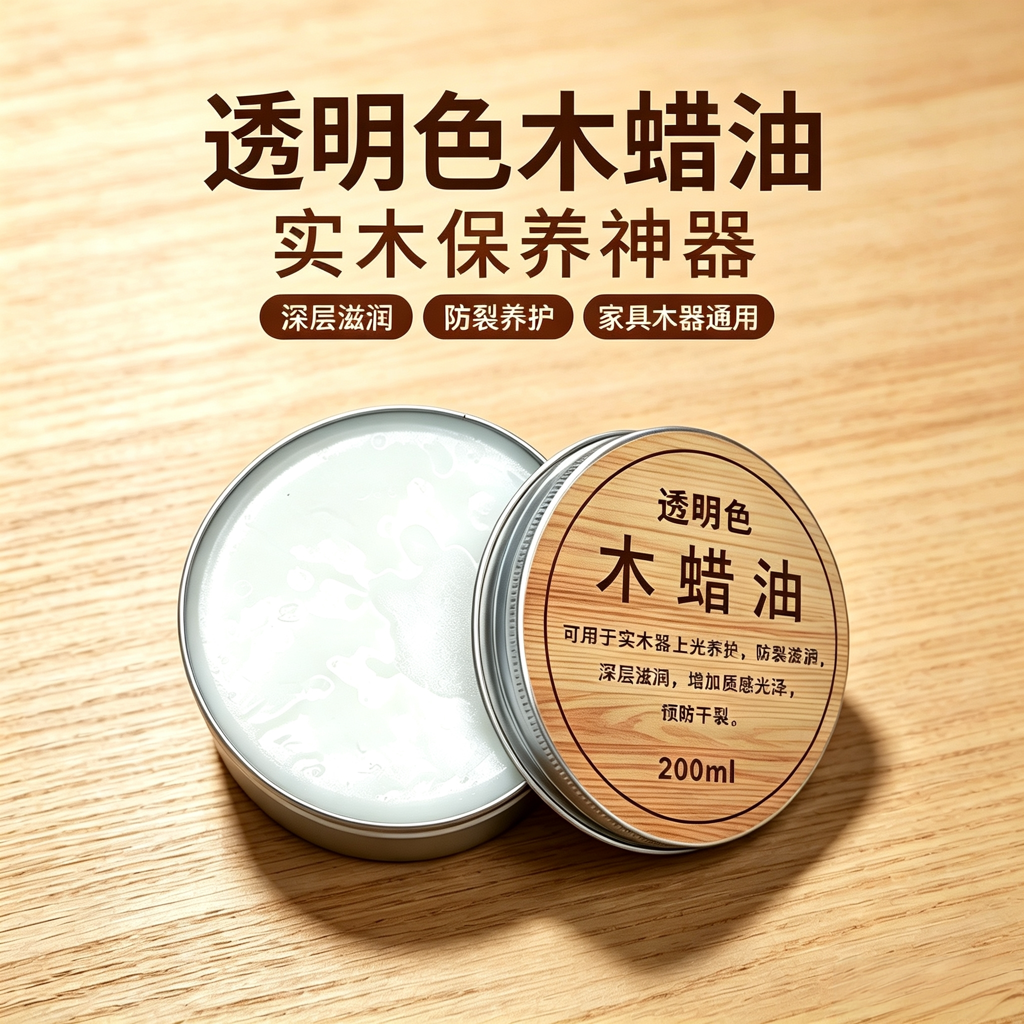 透明色木蜡油实木家具地板保养养护红木檀木实木打蜡