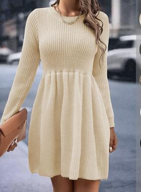 Hot selling solid color doll sweater dress  纯色娃娃装毛衣裙