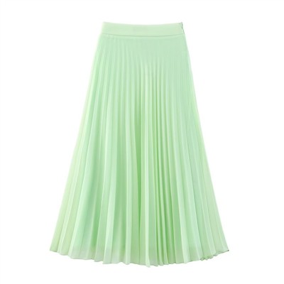 Hot selling chiffon mid-length pleated skirt雪纺中长款百褶裙