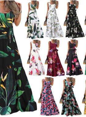 Hot Selling Summer Print Casual Long Dress印花休闲长款连衣裙