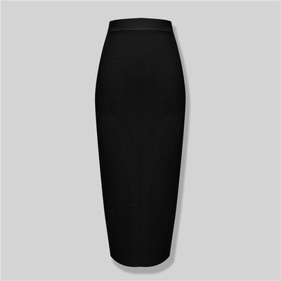 High-waisted stretch midi bandage skirt 弹力中长款绷带半身裙