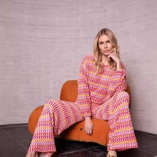 Hot selling fashion red lace bell bottoms set 红色喇叭裤套装