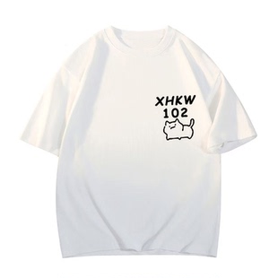 欧美潮流vibe痞帅圆领印花短袖t恤男款夏季新款宽松百搭纯棉半袖