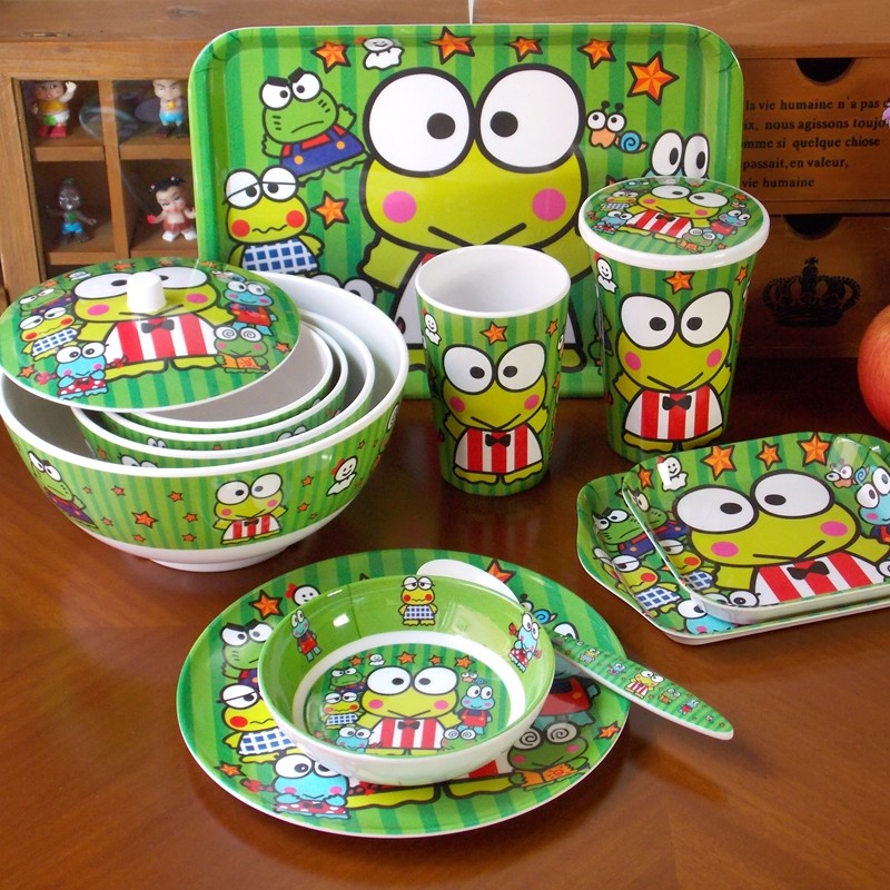 吃饭碗密胺青蛙碗密胺水杯餐具