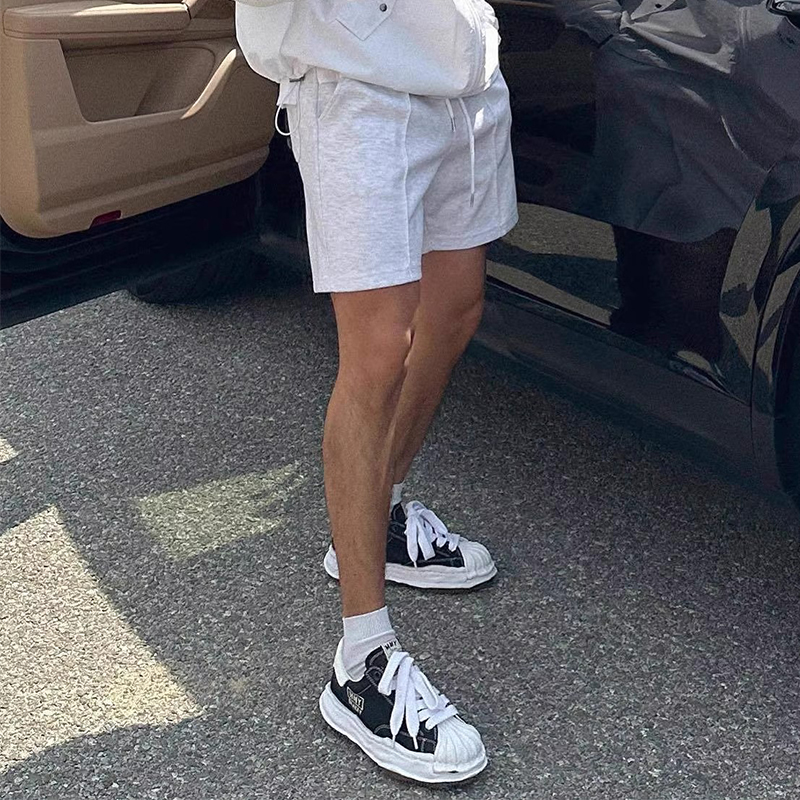 灰色美式短裤男四分裤健身夏季纯色休闲运动裤不过膝篮球训练裤棉