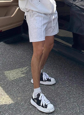 灰色美式短裤男四分裤健身夏季纯色休闲运动裤不过膝篮球训练裤棉
