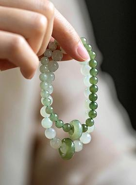 掌柜推荐 和田玉晴水色湖水绿手链女简约百搭手串送礼物女友闺蜜