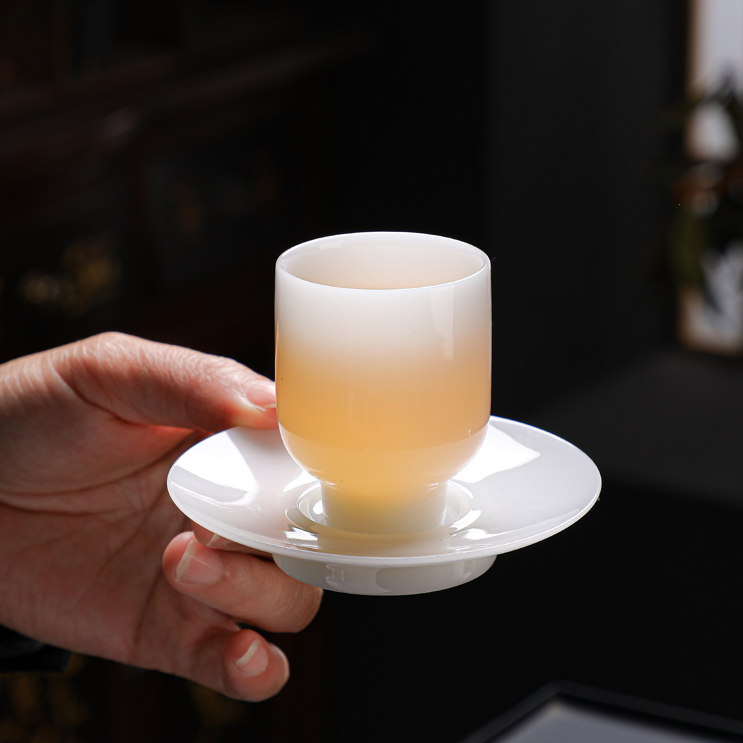 高档璞玉茶杯单杯主人杯茶具杯垫