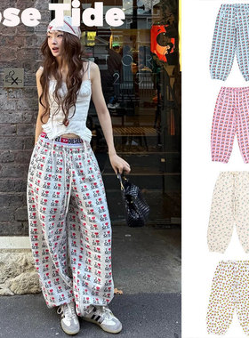 Rose tide买手店正品Ashely williams卫裤Iloveme印花休闲裤长裤