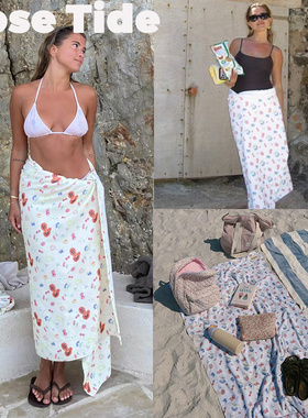 Rose Tide买手店现货正品折扣Djerf Avenue浴巾莓果印花沙滩毛巾