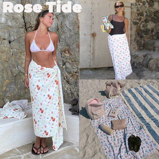 Rose Tide买手店现货正品折扣Djerf Avenue浴巾莓果印花沙滩毛巾