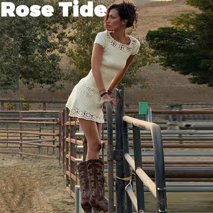 Rose Tide买手店正品Frankies Bikinis连衣裙bella同款钩花针织裙