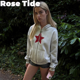 Rose Tide买手店正品Urban Sophistication星星印花连帽卫衣外套