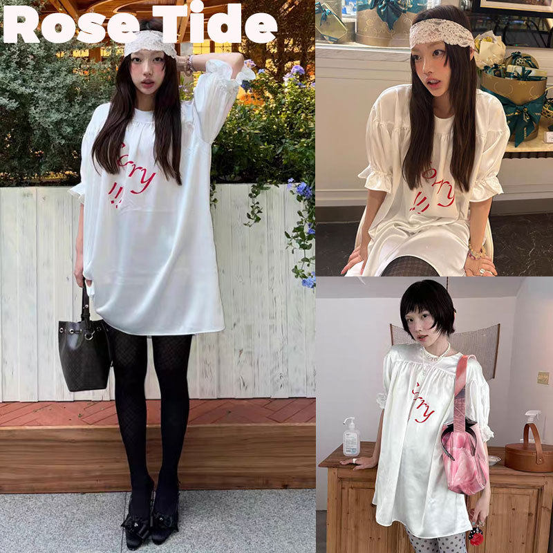 Rose Tide买手店正品Im sorry by petra colins缎面泡泡袖连衣裙