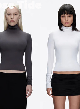 Rose tide买手店现货正品Tankair上衣高领弹力紧身长袖T恤打底衫