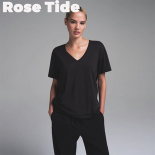 Rose Tide买手店正品Skims短袖卡戴珊25新品V领宽松男友风T恤上衣