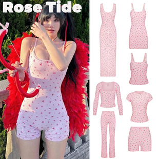 Rose Tide买手店正品现货Skims情人节系列碎花吊带背心短裤连衣裙