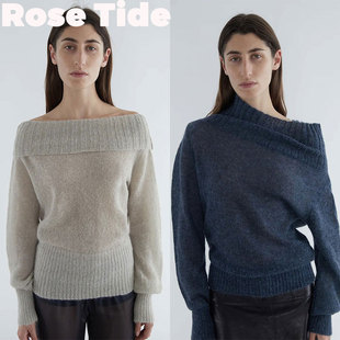 Rose Tide买手店折扣正品Paloma wool针织衫一字肩斜肩长袖毛衣