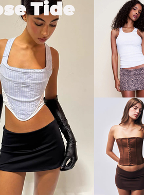 Rose Tide买手店正品Danielle Guizio半身裙豹纹印花修身迷你短裙