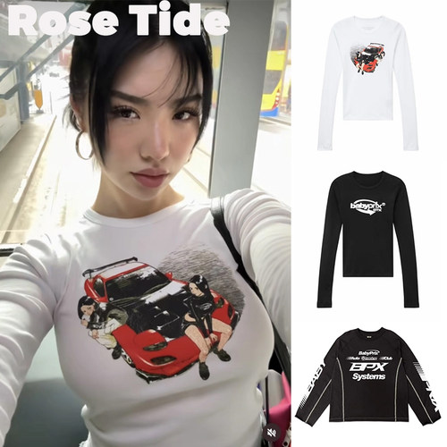 正品美国Prix赛车印花长袖上衣