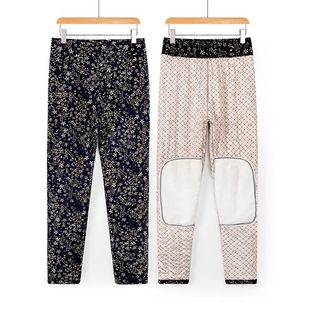 羊毛裤 打底大码 女加护膝贴片老人 女高腰加厚保暖裤 秋冬老年人棉裤