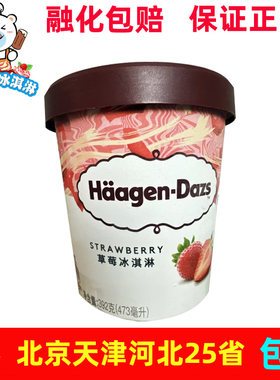 整箱批哈根达斯冰淇淋473毫升草莓口味雪糕392克冰激凌冷饮棒冰