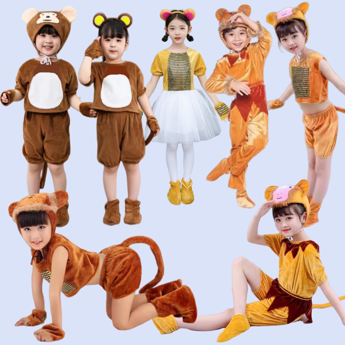 儿童小猴子表演服动物卡通