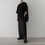 黑色重磅短袖男款夏季美式小领口正肩t恤cleanfit内搭三本针半袖，男装西裤，星座1017-1