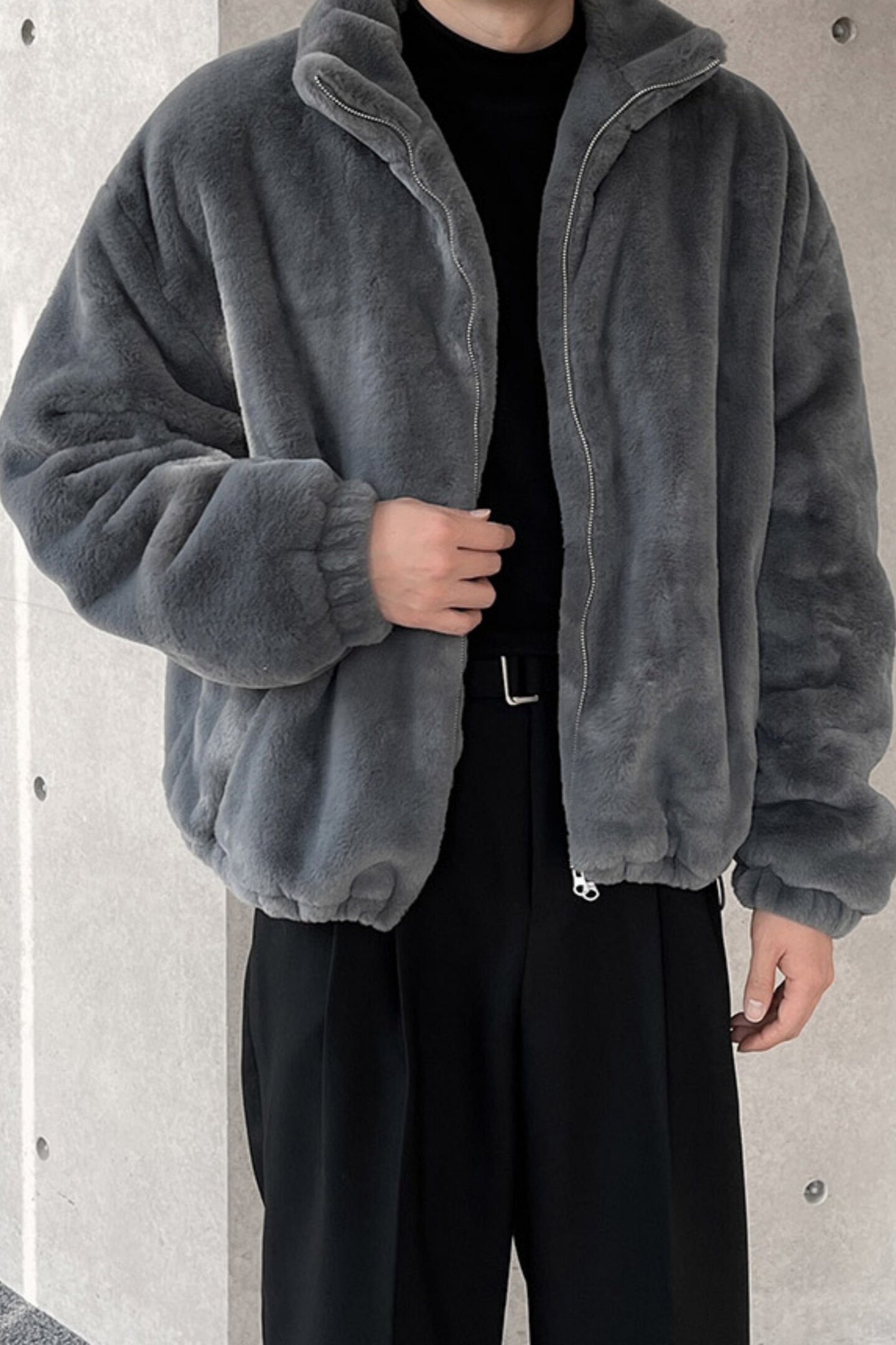 冬季高级立领宽松保暖羊羔毛夹克棉服外套男M3326-P108,男装棉衣,星座1017-1