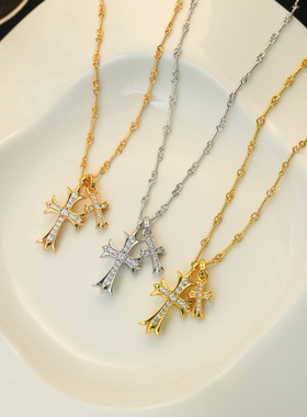 克罗伈十字架项链不褪色