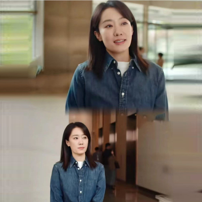 牛仔衬衫水洗休闲女款美式经典