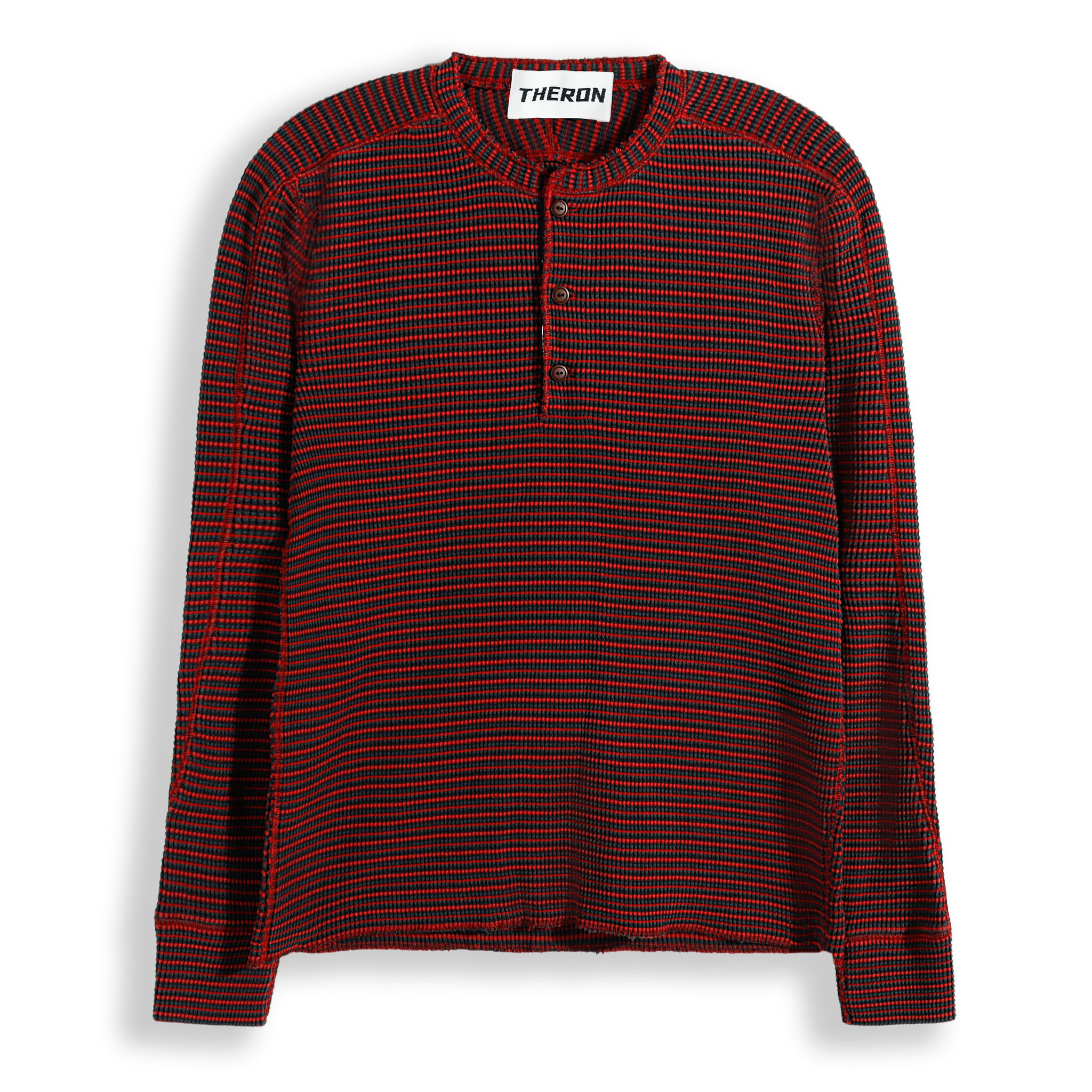 加厚华夫格亨利领长袖T恤衫