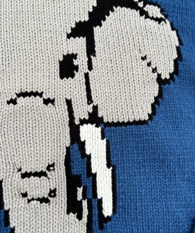 23AW肯~走rws认证羊毛手工提花白色蓝色大象重磅厚款毛衣23112904