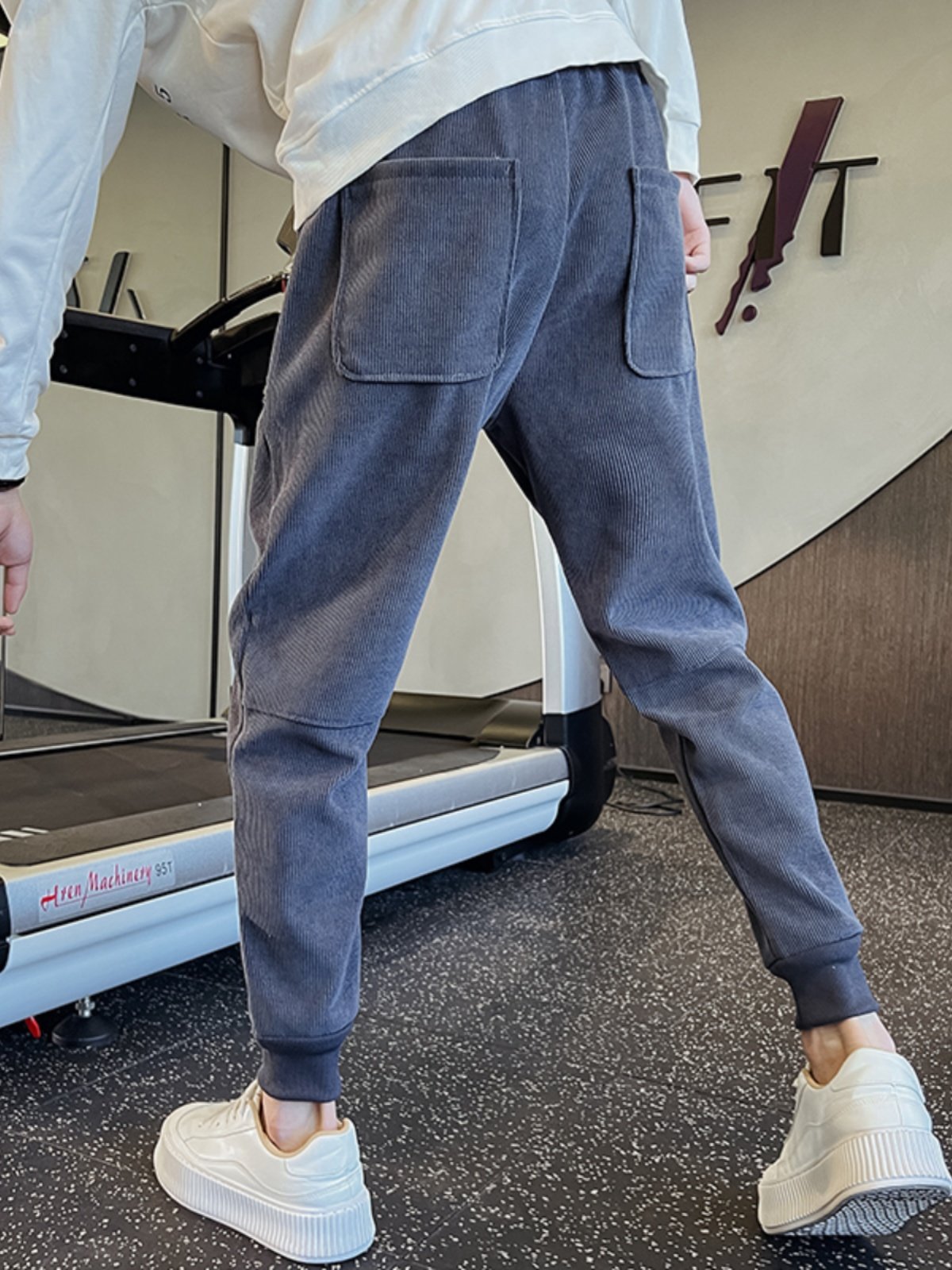 潮牌男士春秋季新款灯芯绒休闲裤潮流网红运动束脚裤简约哈伦卫裤,男装,休闲裤,淘宝优惠券,粉丝福利购,淘宝优惠卷