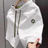 潮 裤 夏季 男士 男款 薄款 短裤 潮流透气速干沙滩裤 子2025新款 欧货中裤