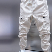 纯色松紧腰束脚裤 百搭韩版 修身 2025男士 裤 休闲裤 小脚工装 春夏新款