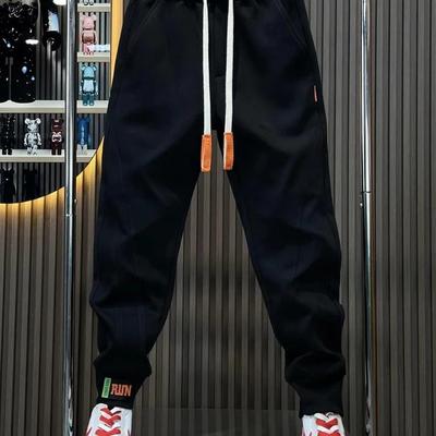 纯色宽松休闲裤松紧腰小束脚