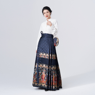 织造司原创明制汉服山河映画飞机袖 仿妆花织金马面裙 舞法天女经典
