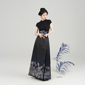 孔雀翎织造司原创明制汉服国风立领上衣新中式 腰封织金马面裙套装